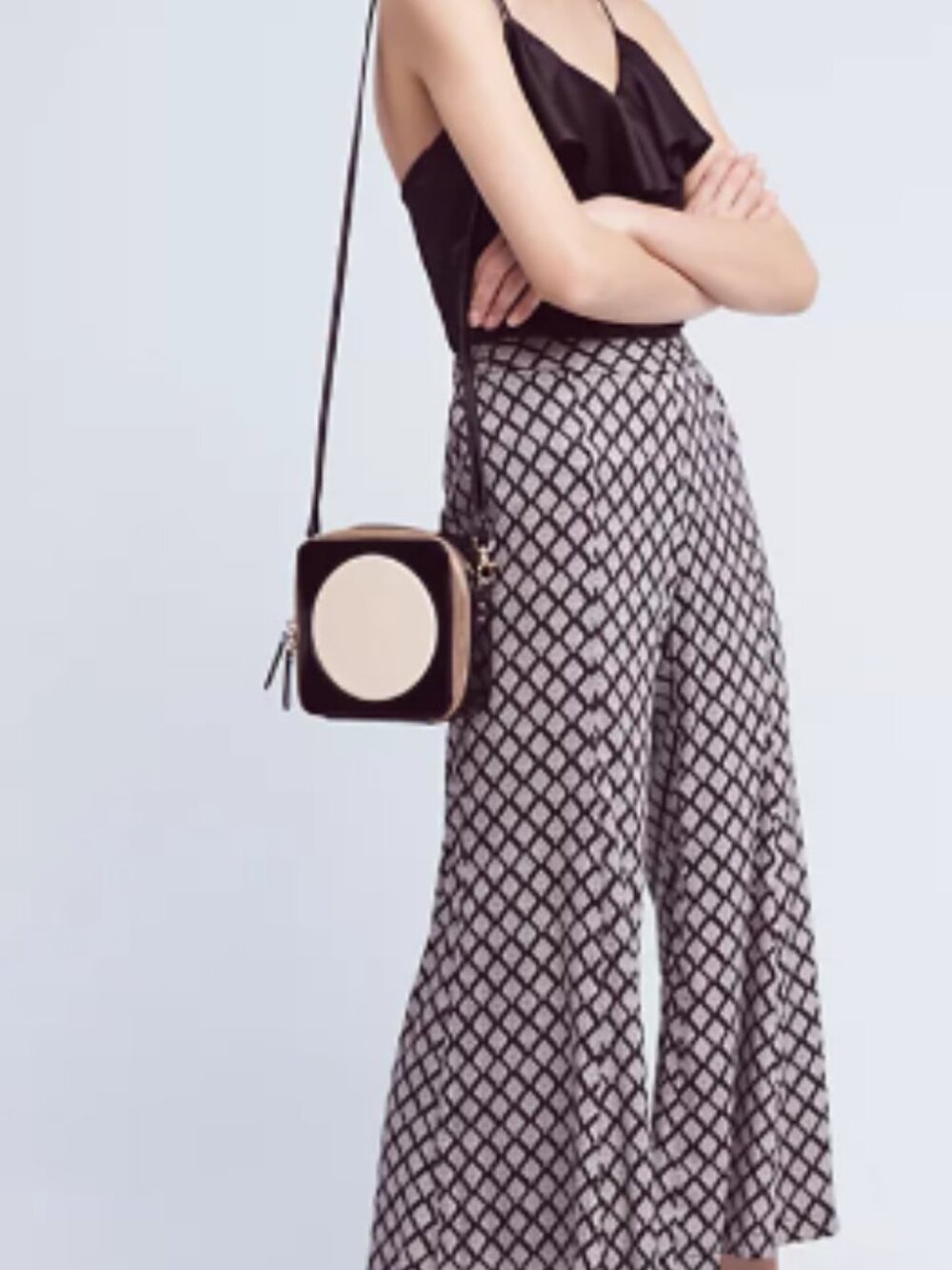 Anthropologie Saturday Sunday Jude Wide Leg Pants in Black Motif  Size M - Picture 2 of 11